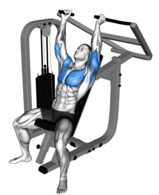 BASEGYM24のインクラインチェストプレスは角度のついた